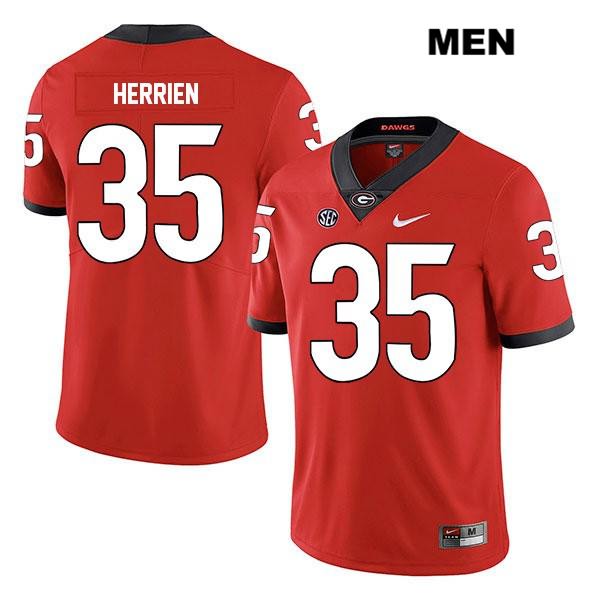 Georgia Bulldogs Men's Brian Herrien #35 NCAA Legend Authentic Red Nike Stitched College Football Jersey AYJ5556RY